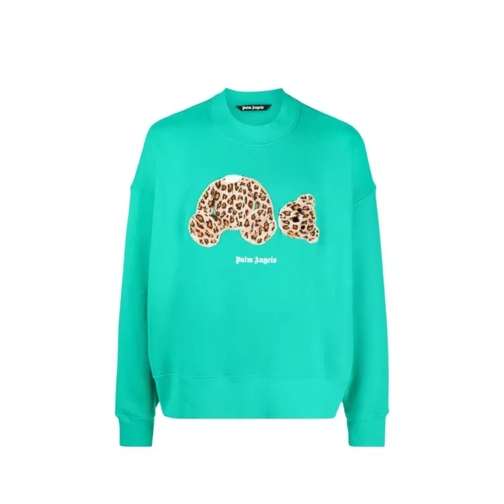 Palm Angels Leopard Bear Sweatshirt Green 