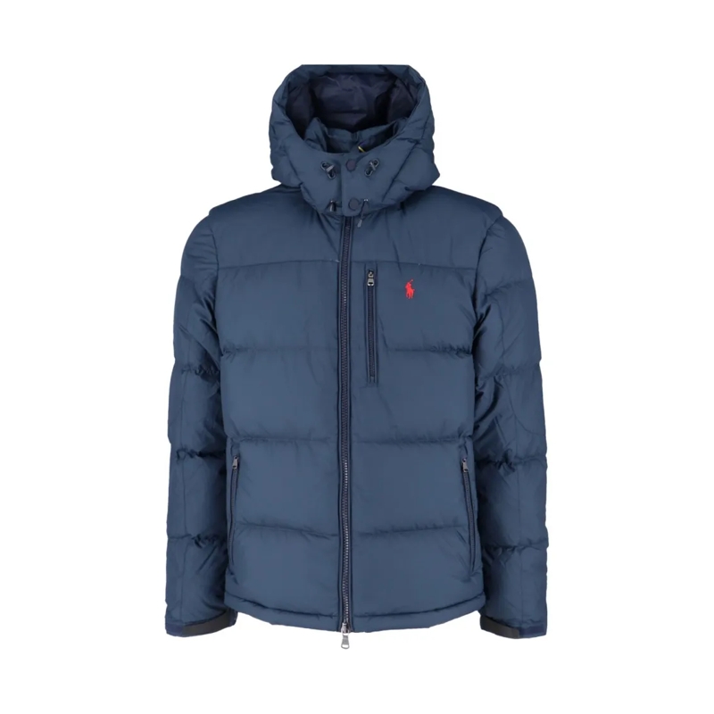 Polo Ralph Lauren Doudoune Gorham Down Jacket In Navy Blue Fabric Blue