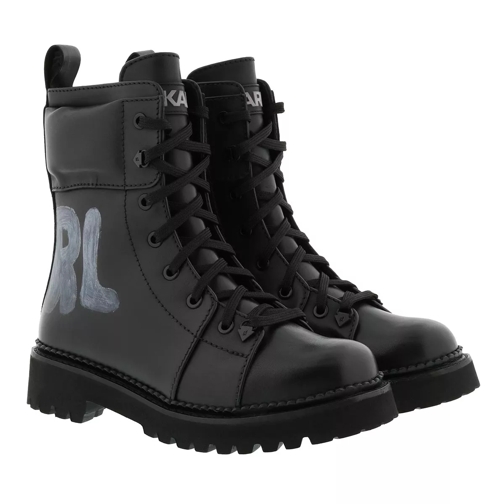 Karl Lagerfeld Kadet II Hi Lace Boot Black Leather Laarzen met vetersluiting