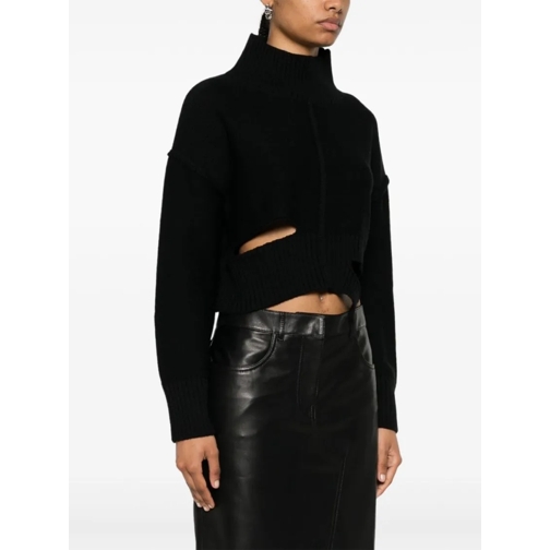 MM6 Maison Margiela Pullover Cropped Wool Sweater Black