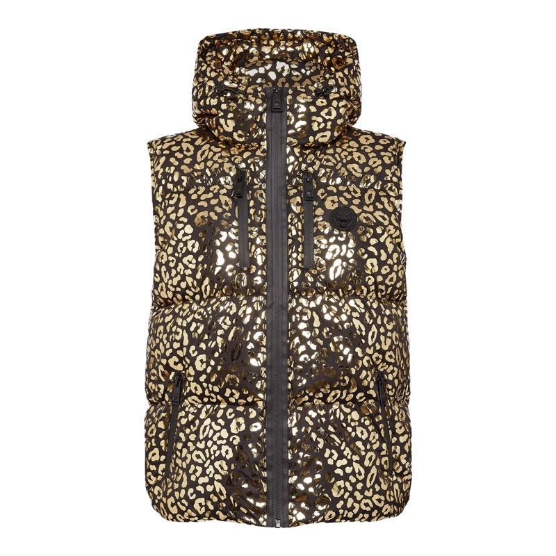 Plein Sport Weste Daunenweste Leopard gold