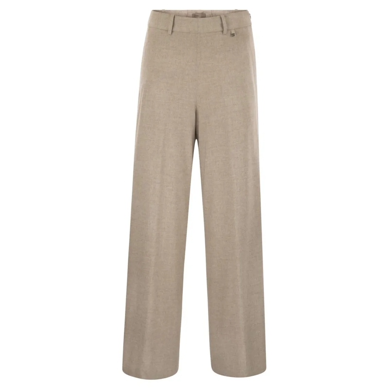 Herno  Resort Trousers In Melange Fabric Neutrals