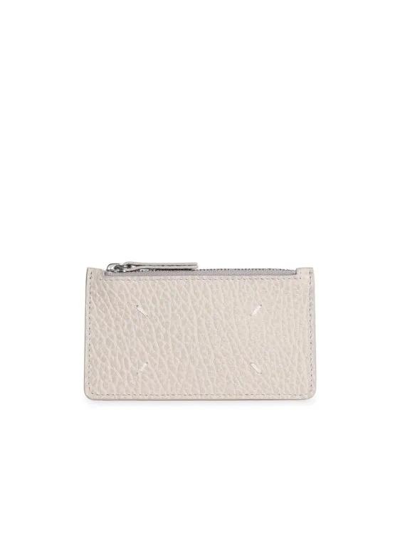 Maison Margiela Portemonnaie - Ivory Leather Cardholder - Gr. unisize - in Beige - für Damen