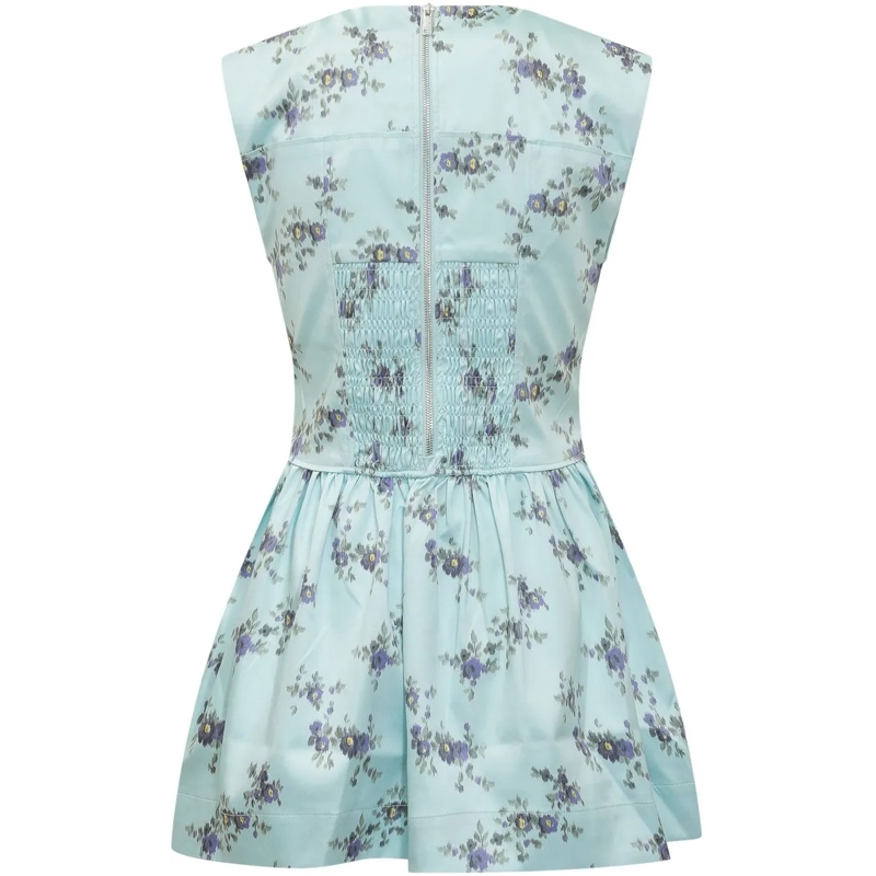 GANNI Minikleid Abito Mini con Corsetto e Stampa Floreale hellblau(Image 2)