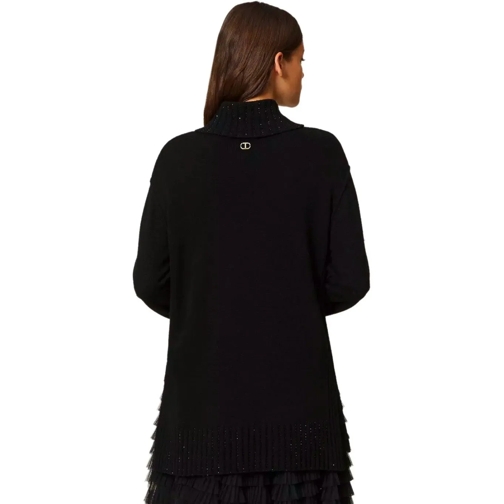 Twin-Set TWINSET SCHWARZER OVERSIZE PULLOVER MIT HOHEM KRAG schwarz 