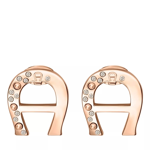 AIGNER Earring A Logo With Pearls & Crystals rosegold Clou d'oreille