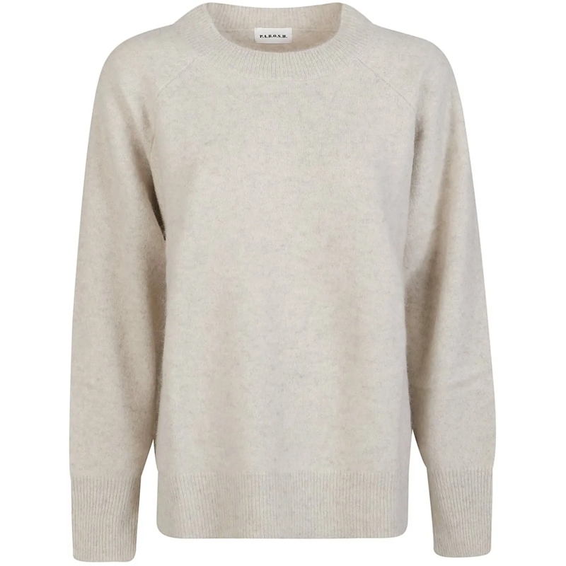 P.A.R.O.S.H.  Lacoon Round Neck Sweater Nude & Neutrals beige