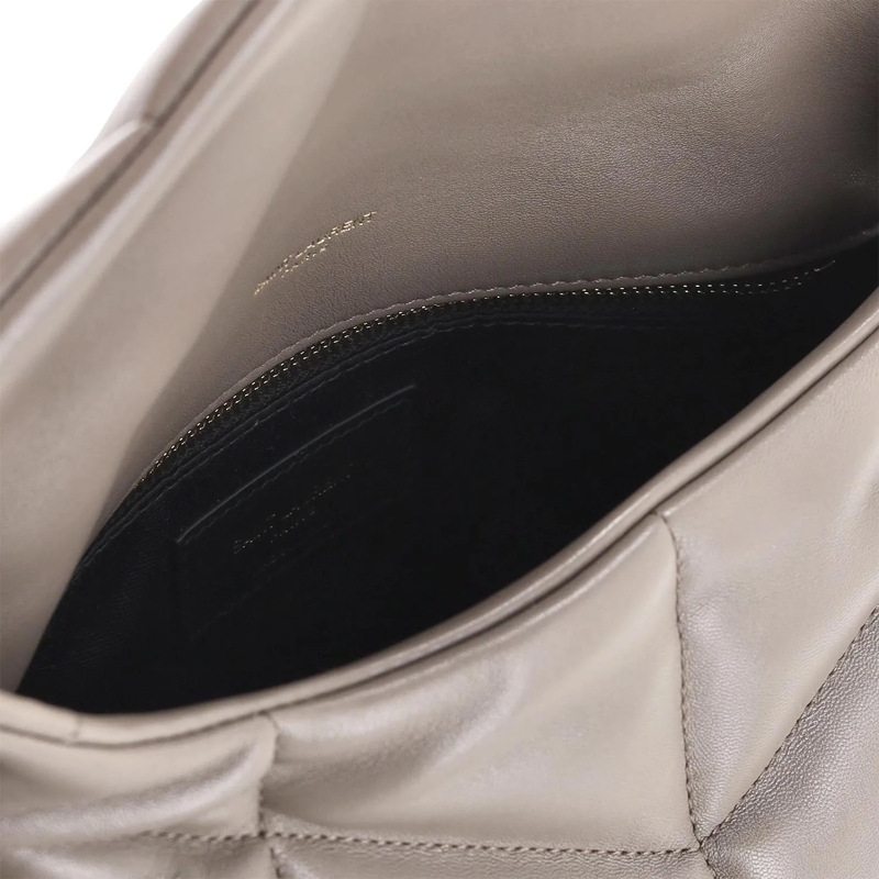 Saint Laurent Crossbody Bag Tasche Puffer aus Lammleder grau(Image 6)