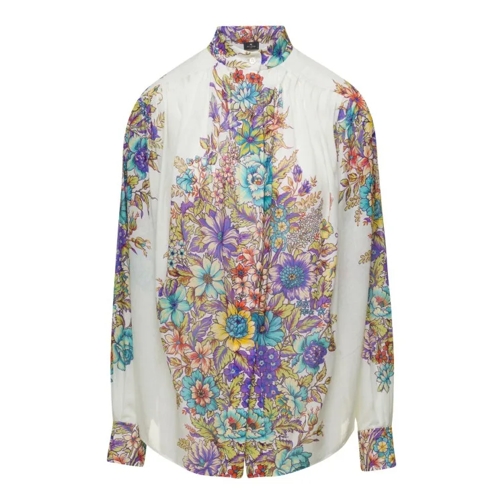 Etro  Multicolored Floral Print Blouse In Cotton Multicolor