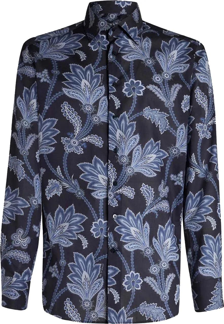 Thumbnail - Etro - Printed Cotton Shirt - Größe 44 - schwarz