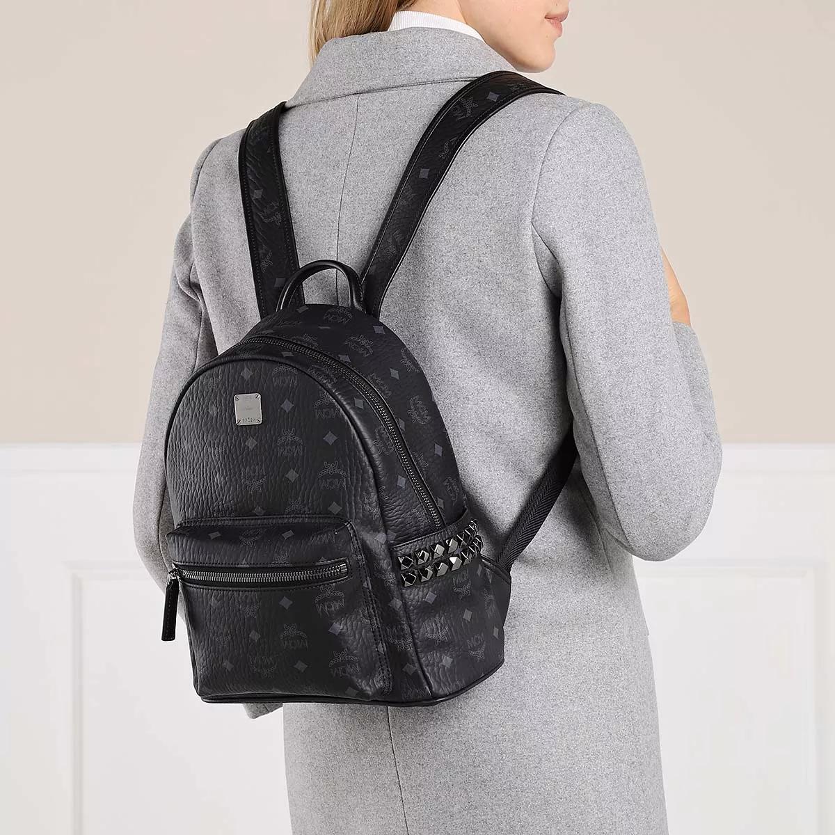 Mcm black stark backpack sale