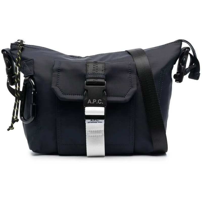 A.P.C. Weekender sac porte epaule treck a fermeture a boucle logo blau