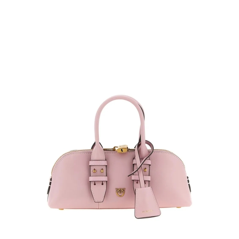 Pinko Schultertasche Smooth Leather Handbag With Zip Closure Pink