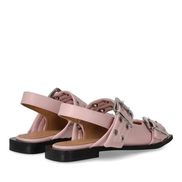 Thumbnail - GANNI Hohe Schuhe - Dames Chunky Buckle Ballerina Roze - Gr. 38 (EU) - in Rosa - für Damen