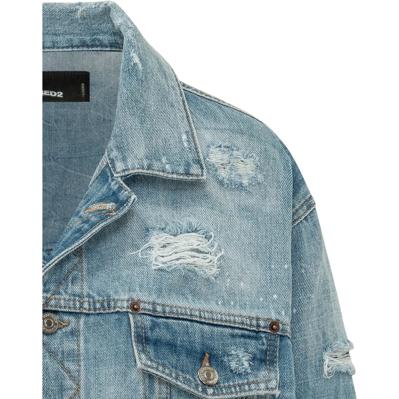 Dsquared2 Veste en jean Giacca Denim Corta con Tasche e Bottoni blau(Image 4)