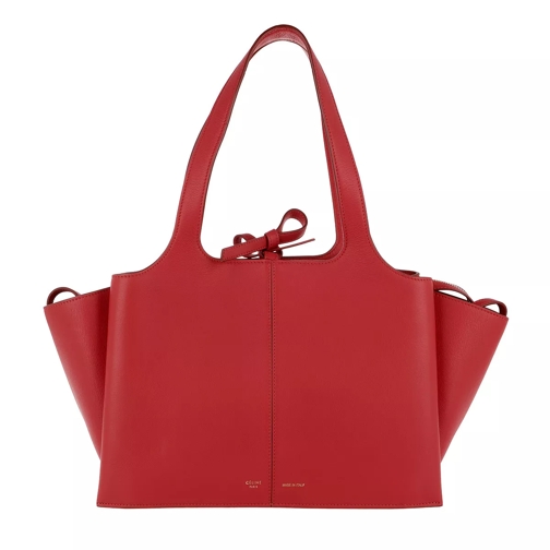 Celine Tri-Fold Small Shopper Bright Red Shopping Bag