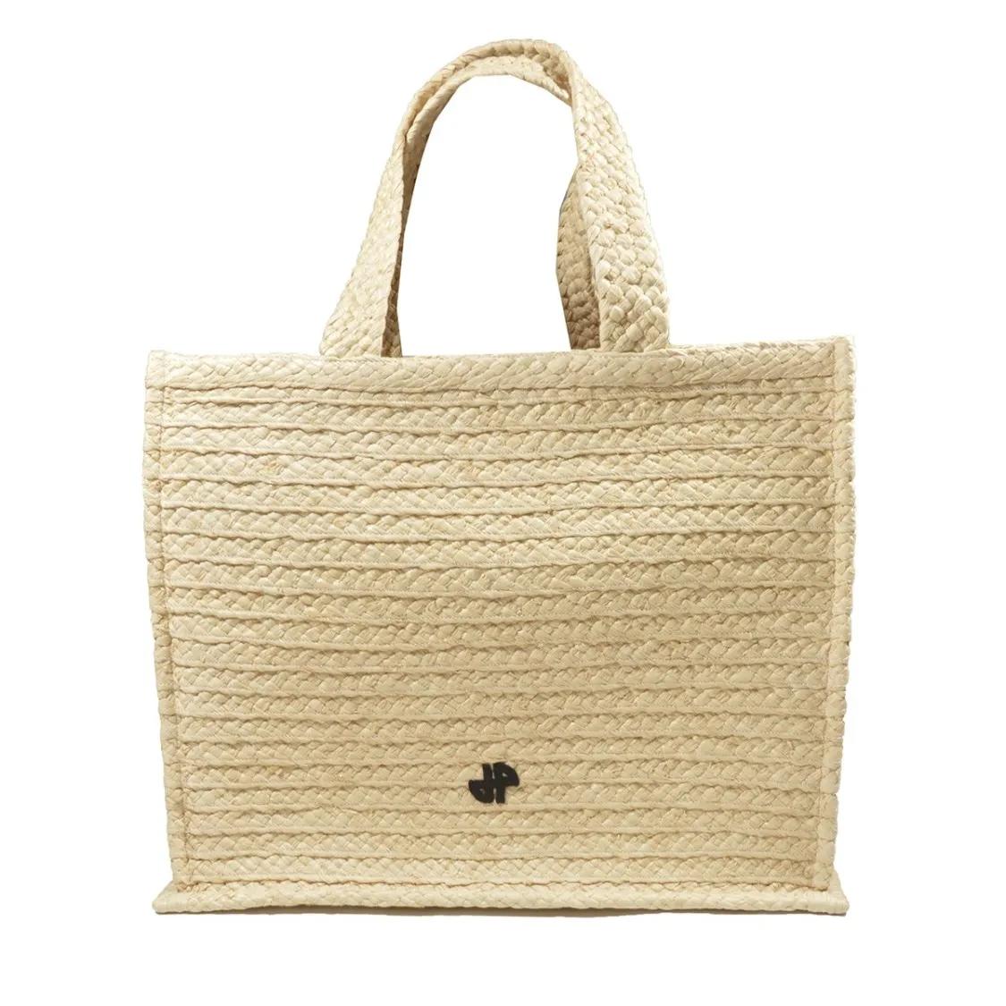 Patou Shoppers & Totes Vanilla Raffia Tote Bag in beige