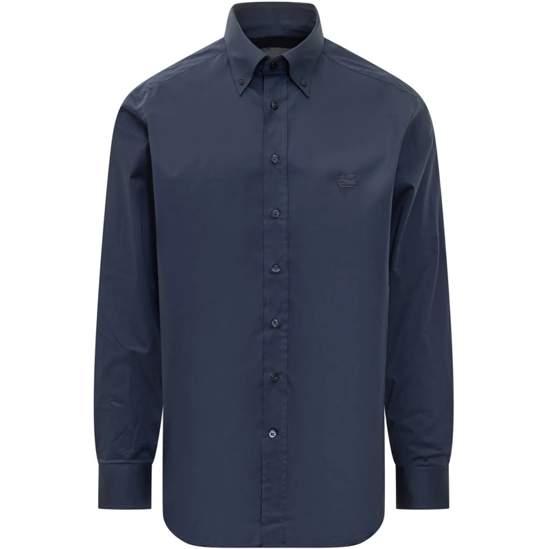 Etro Haut décontracté Etro Camicia Blu in Cotone Uomo dunkelblau