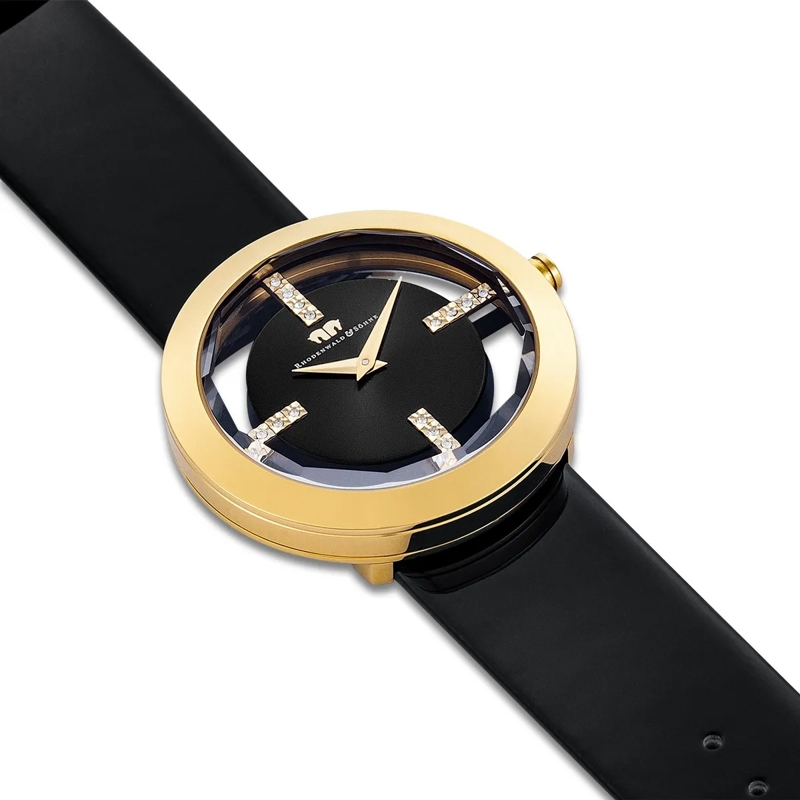 Rhodenwald & Söhne Automatikuhr Damen Armbanduhr Lucrezia Echtleder gold(Image 6)