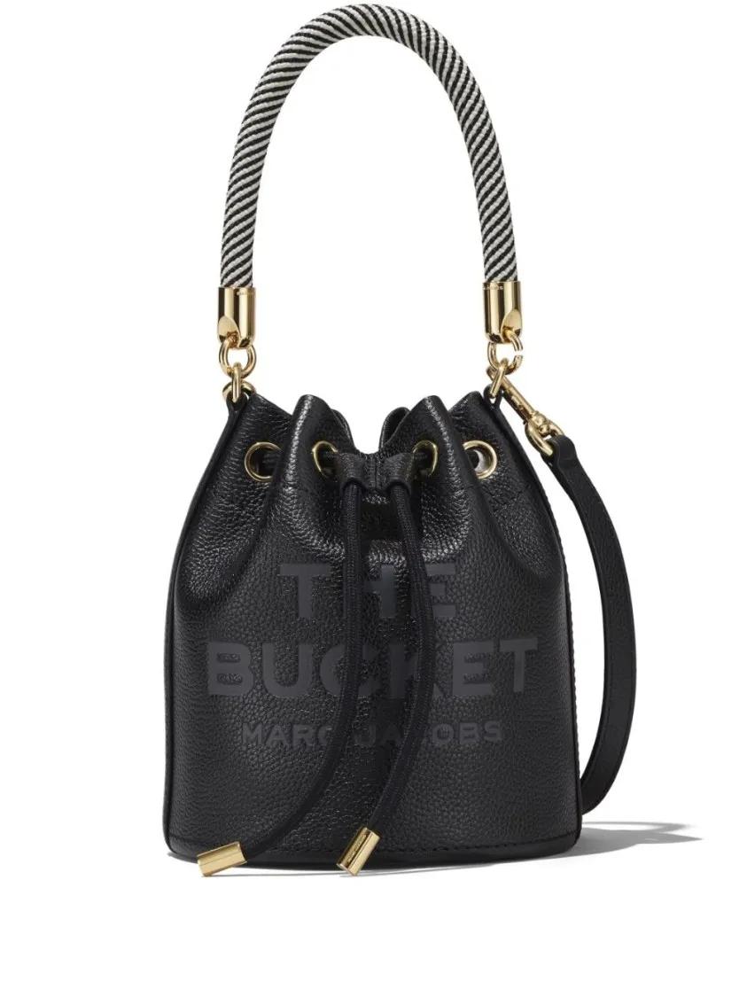 Marc Jacobs Beuteltasche - Black Leather Bucket Bag - Gr. unisize - in Schwarz - für Damen