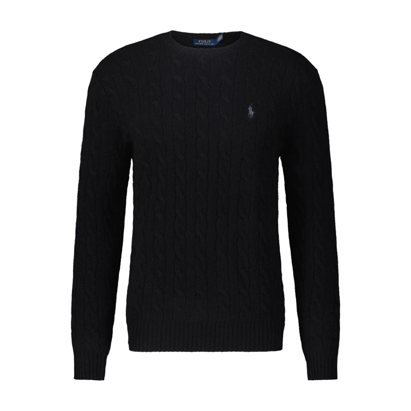 Polo Ralph Lauren Pullover Strickpullover mit Zopfmuster Schwarz