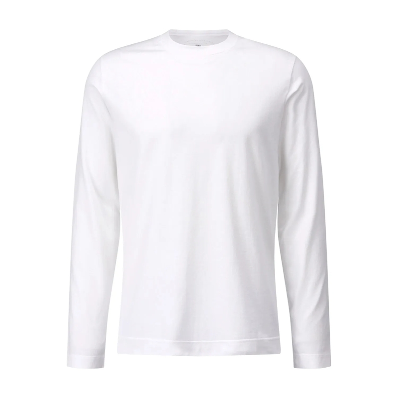 Fedeli T-Shirt Langarmshirt aus Baumwolle Weiß