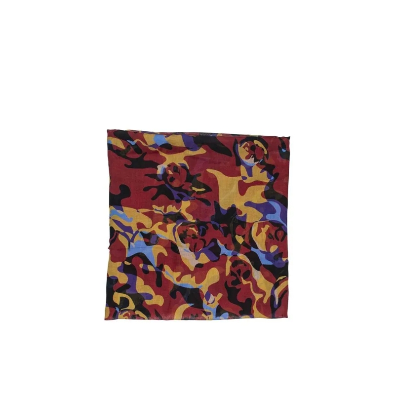 Alexander McQueen Écharpe légère Camouflage Pattern Scarf With Skull Motifs Red