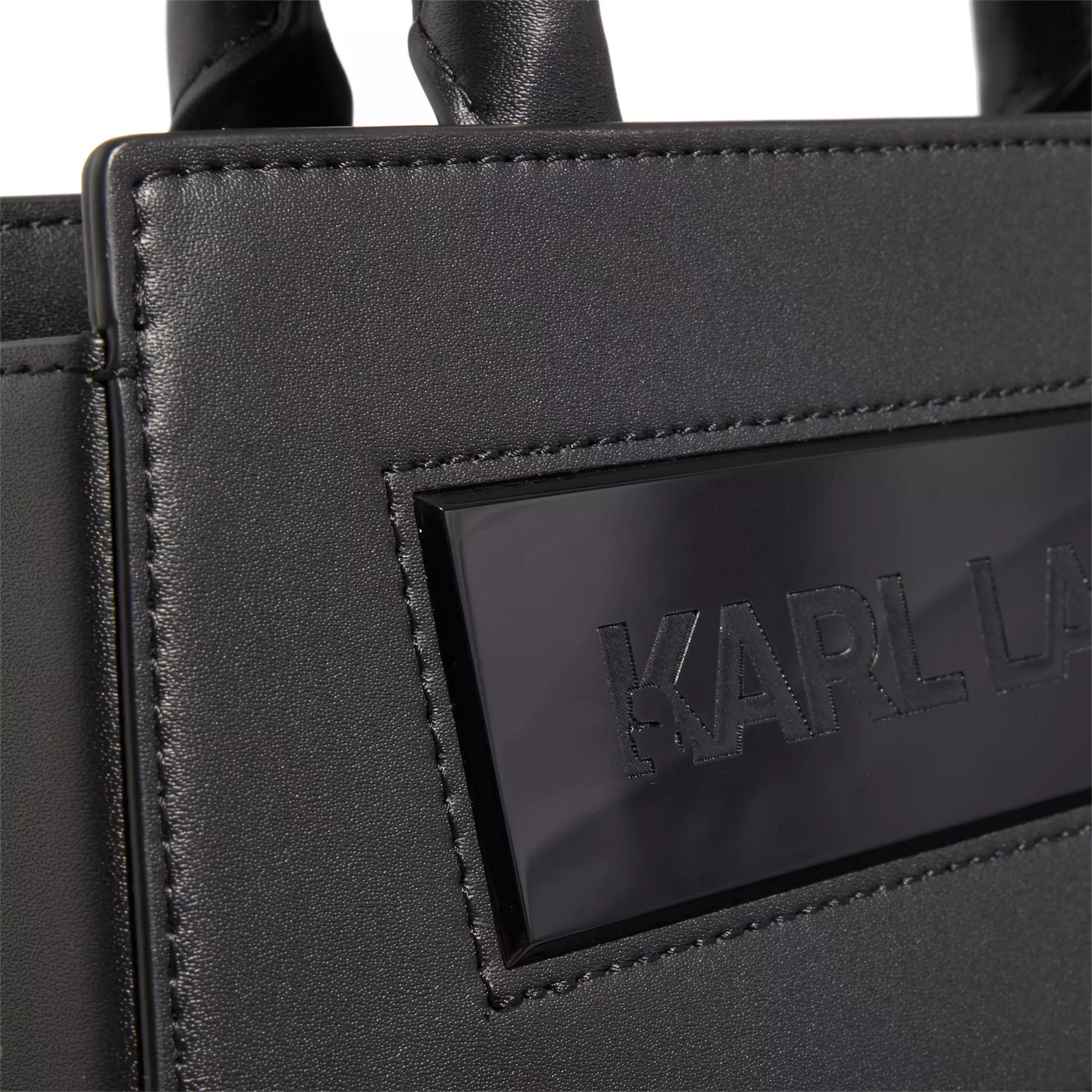 Karl Lagerfeld Crossbody bags Icon K Top Handle Leather in zwart