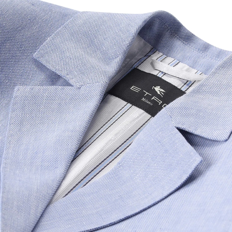 Etro Übergangsjacke Blazer aus Leinen blau(Image 3)