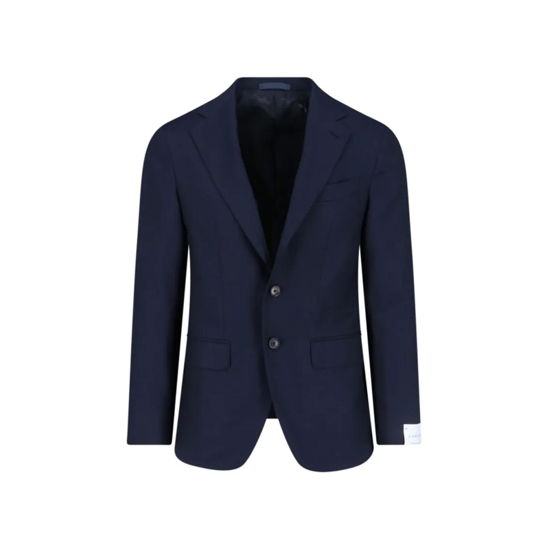 Emanuela Caruso Blazer Single-Breasted Blazer In Blue Wool, Dark Shade Blue