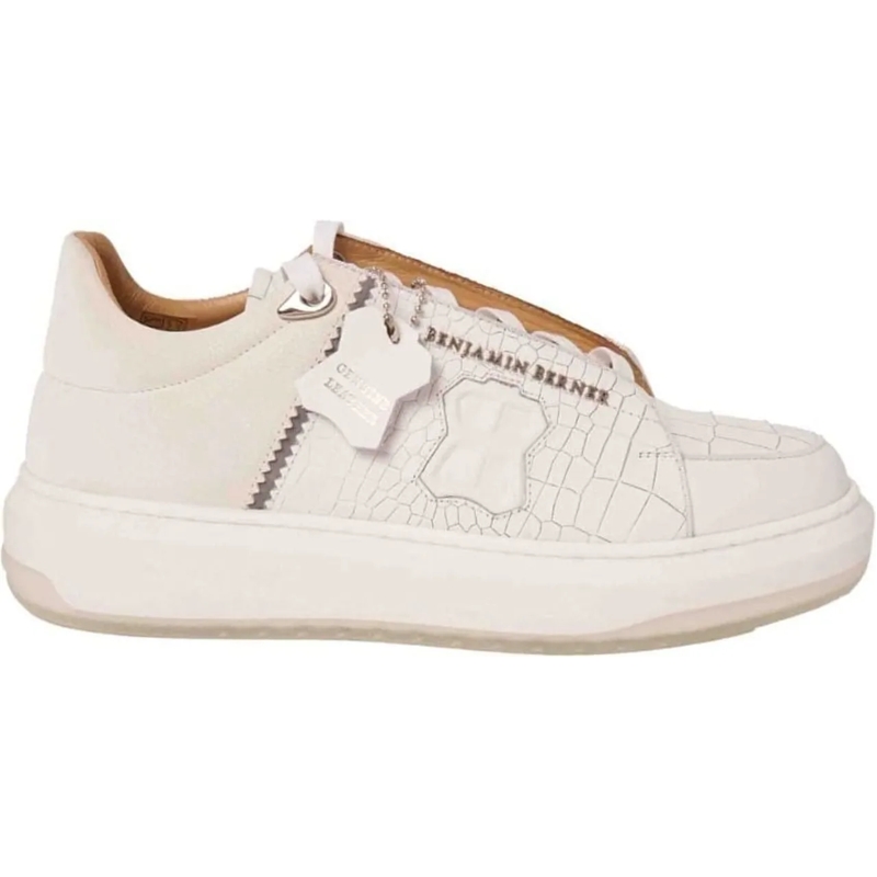 BENJAMIN BERNER Low-Top-Sneaker Benjamin Berner Theo Sneakers Wit Theo Crocodile weiß