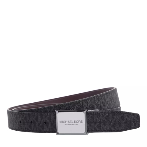 MICHAEL Michael Kors 34Mm Ctfr Fct Plaque Belt Black/Brown Reversible Belt