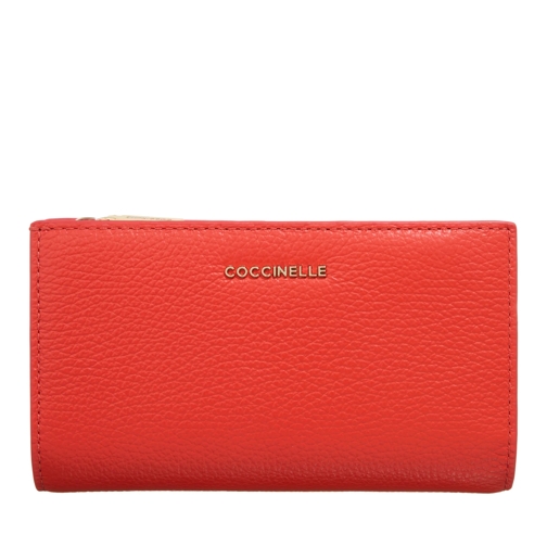 Coccinelle Tri-Fold Wallet Metallic Soft Gazpacho