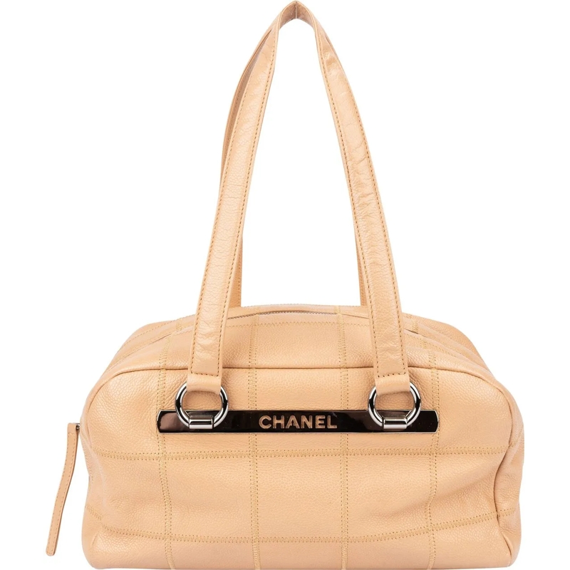 Chanel Sac à bandoulière Chanel Caviar Leather Chocolate Bar Shoulder Bag beige