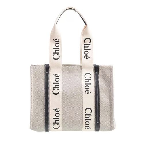 Chloé Medium Woody Shopping Bag Beige/Blue Shopper