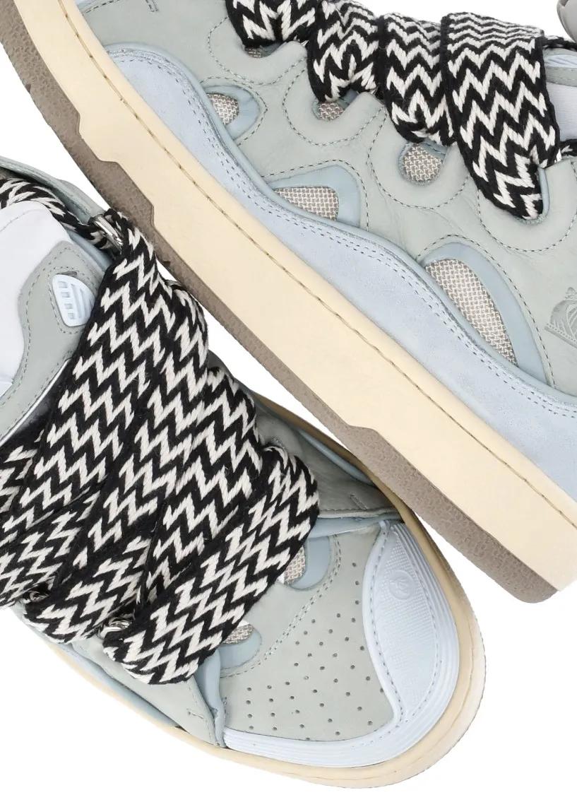 Thumbnail - Lanvin Low-Top Sneaker - Light Blue Leather Sneakers - Gr. 42 (EU) - in Blau - für Damen