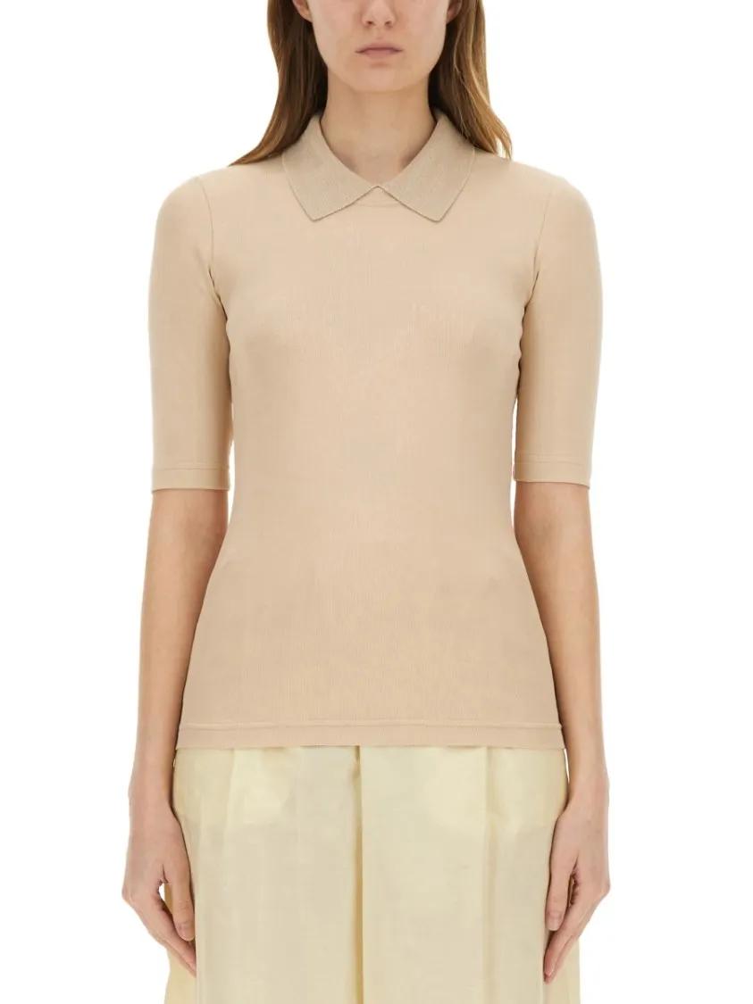 Thumbnail - Fabiana Filippi - Slim Fit Jersey T-Shirt - Größe 44 - beige