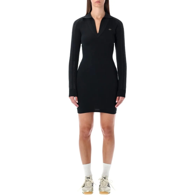 Adidas Minikleid Originals Black Ribbed Mini Dress Black