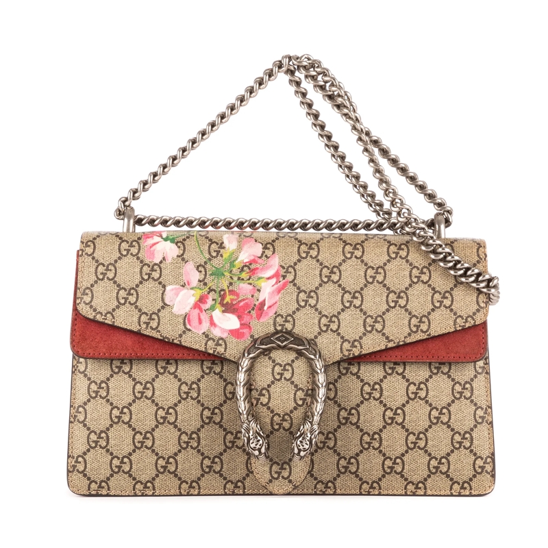 Gucci Crossbody Bag Floral Dionysus Chain Crossbody Small beige