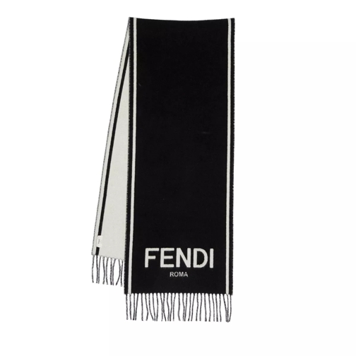 Fendi Logo Scarf Cashmere Black Kasjmier Sjaal