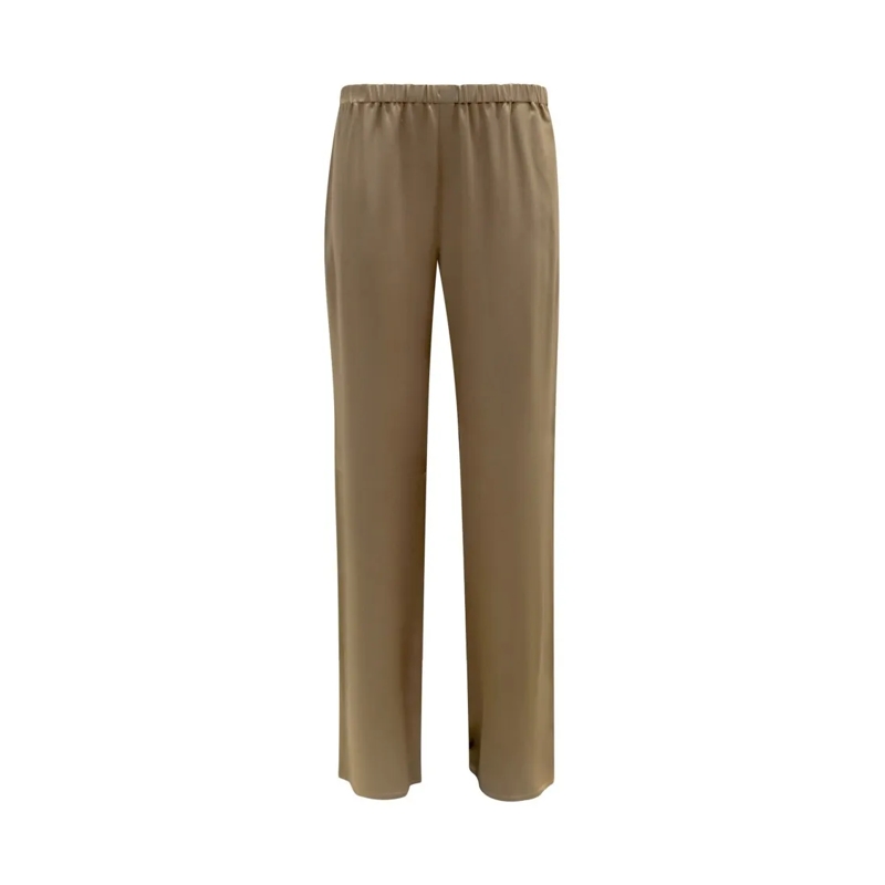 Antonelli  Beige Silk Tiete Pants Brown