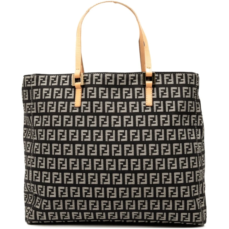 Fendi Shopper Small Zucchino Canvas Tote schwarz