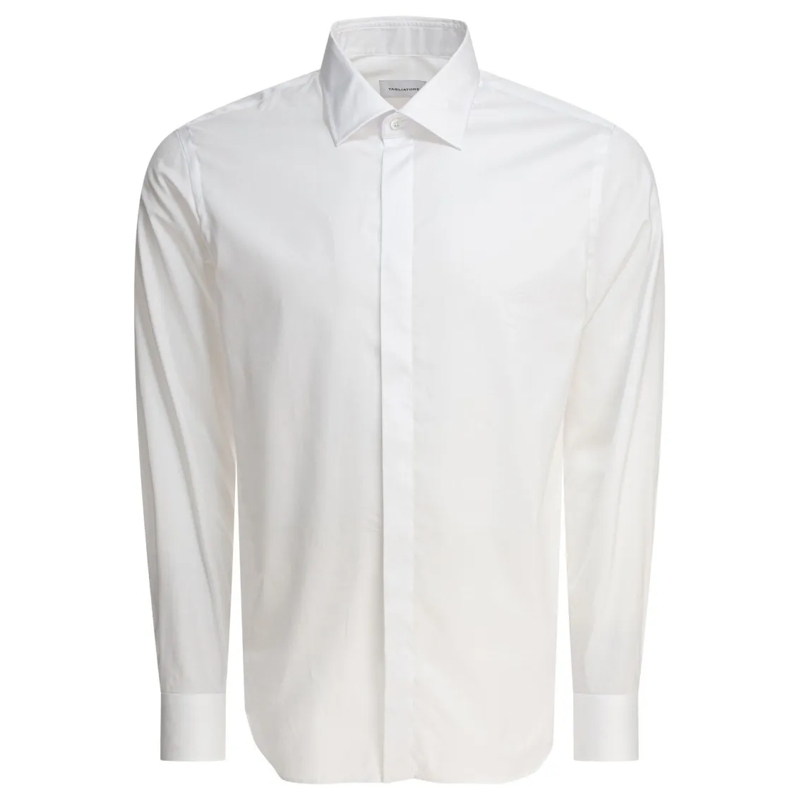 Tagliatore Overhemd Classic Fit White Cotton Shirt White