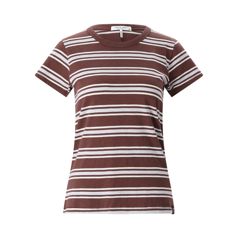 Rag & Bone T-shirt Gestreiftes T-Shirt The Slub braun