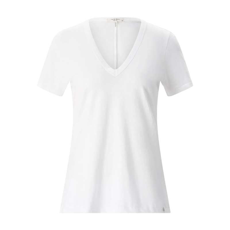 Rag & Bone T-Shirt T-Shirt The Slub mit V-Ausschnitt weiß