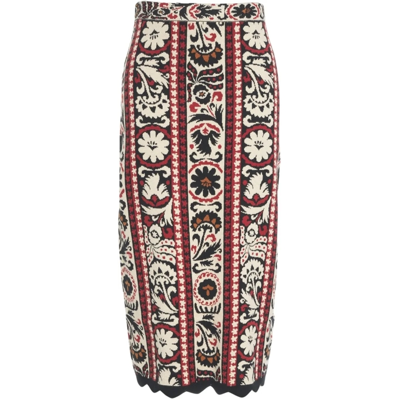 Farm Rio Jupe midi Embroidered skirt mehrfarbig