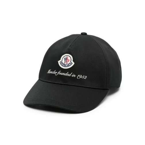 Moncler Black Cotton Cap Black 