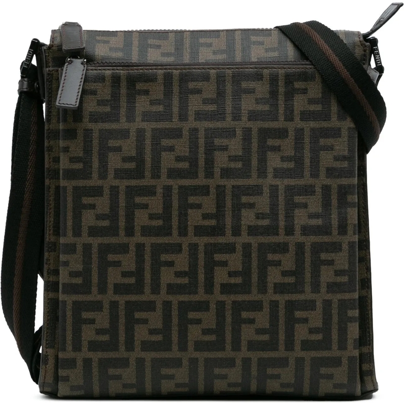 Fendi Schultertasche Zucca Coated Canvas Crossbody braun