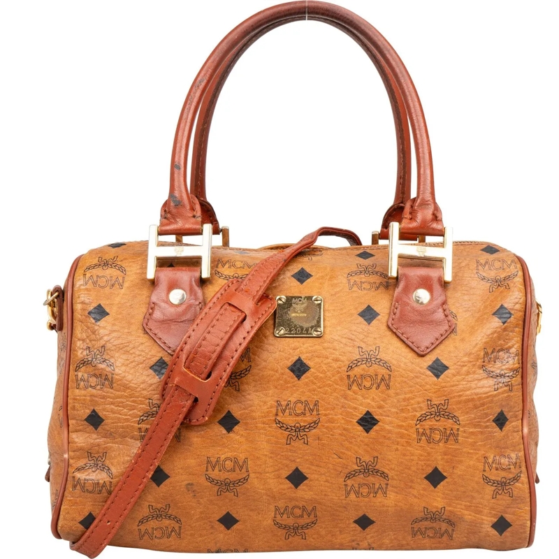 MCM Tote MCM Visetos Monogram Boston Handbag braun