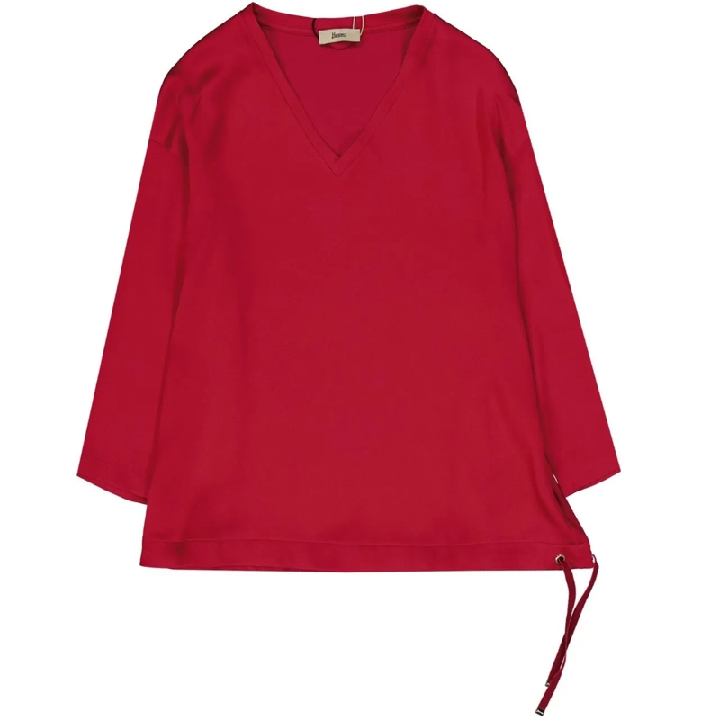 Herno T-Shirt Herno long-sleeve V-neck top rot